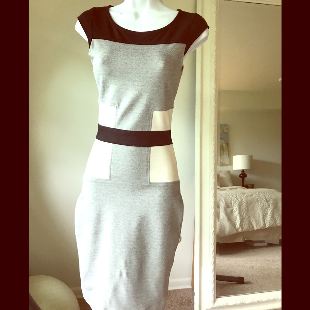 French Connection Colorblock Ponte knit dress